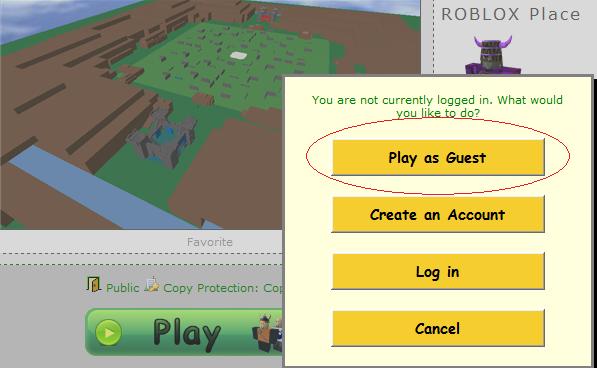 Roblox Play Game As Guest